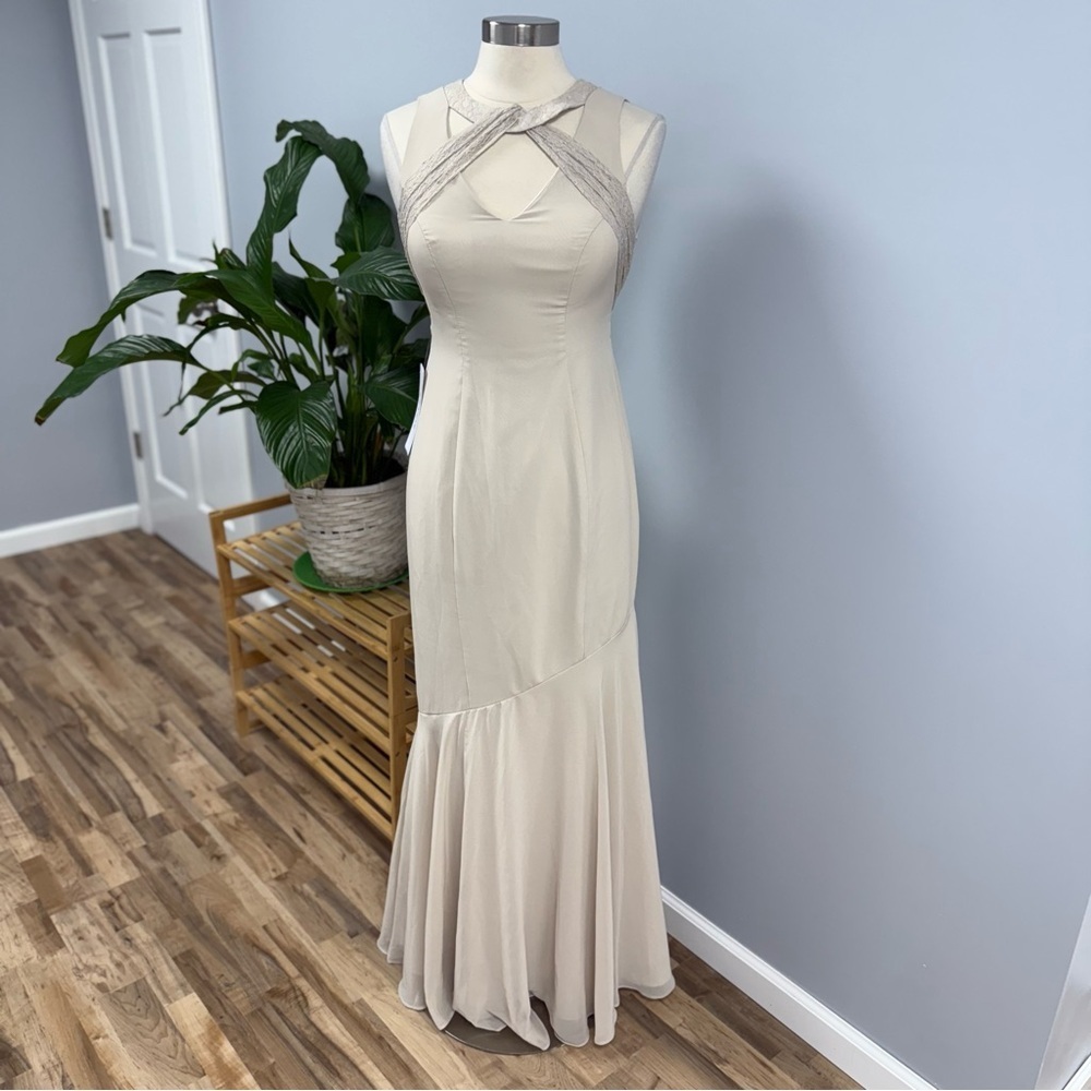 NWT Azazie Peridot Maxi Dress In Frost Chiffon A4 Bridesmaid Hoco Prom Party